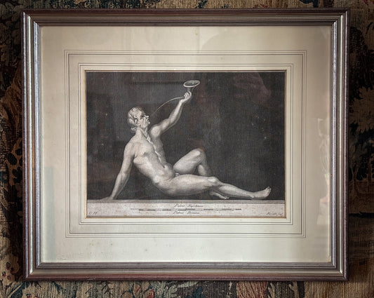 Nicola Fiorillo (Italian, 18th century) Nude Faun Drinking from a Long Horn