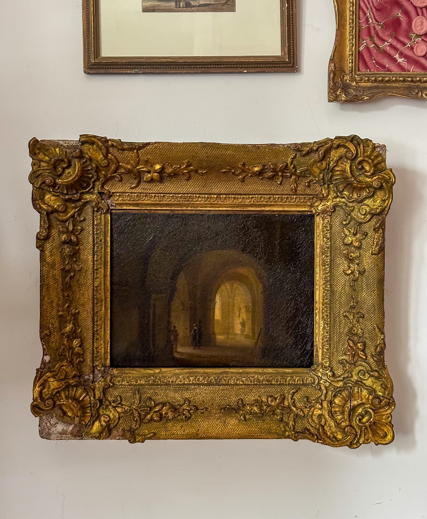 European School - late 18th–early 19th century - Figures in a Vaulted Interior.