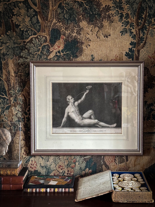 Nicola Fiorillo (Italian, 18th century) Nude Faun Drinking from a Long Horn