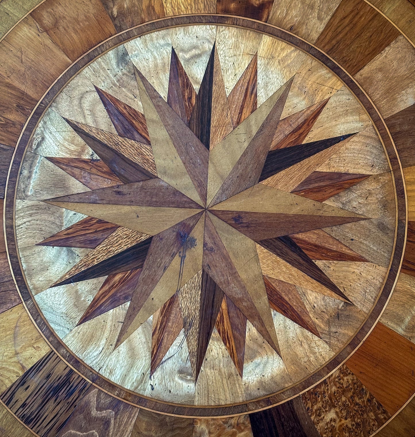 Fine Continental Specimen Wood Marquetry Tripod Table c1820s
