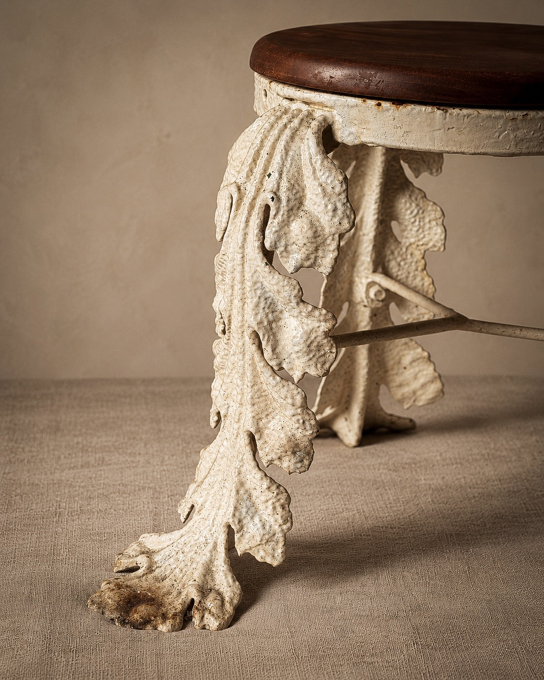 A Victorian Cast-Iron Acanthus-Leaf Tripod Table or Stool c1860