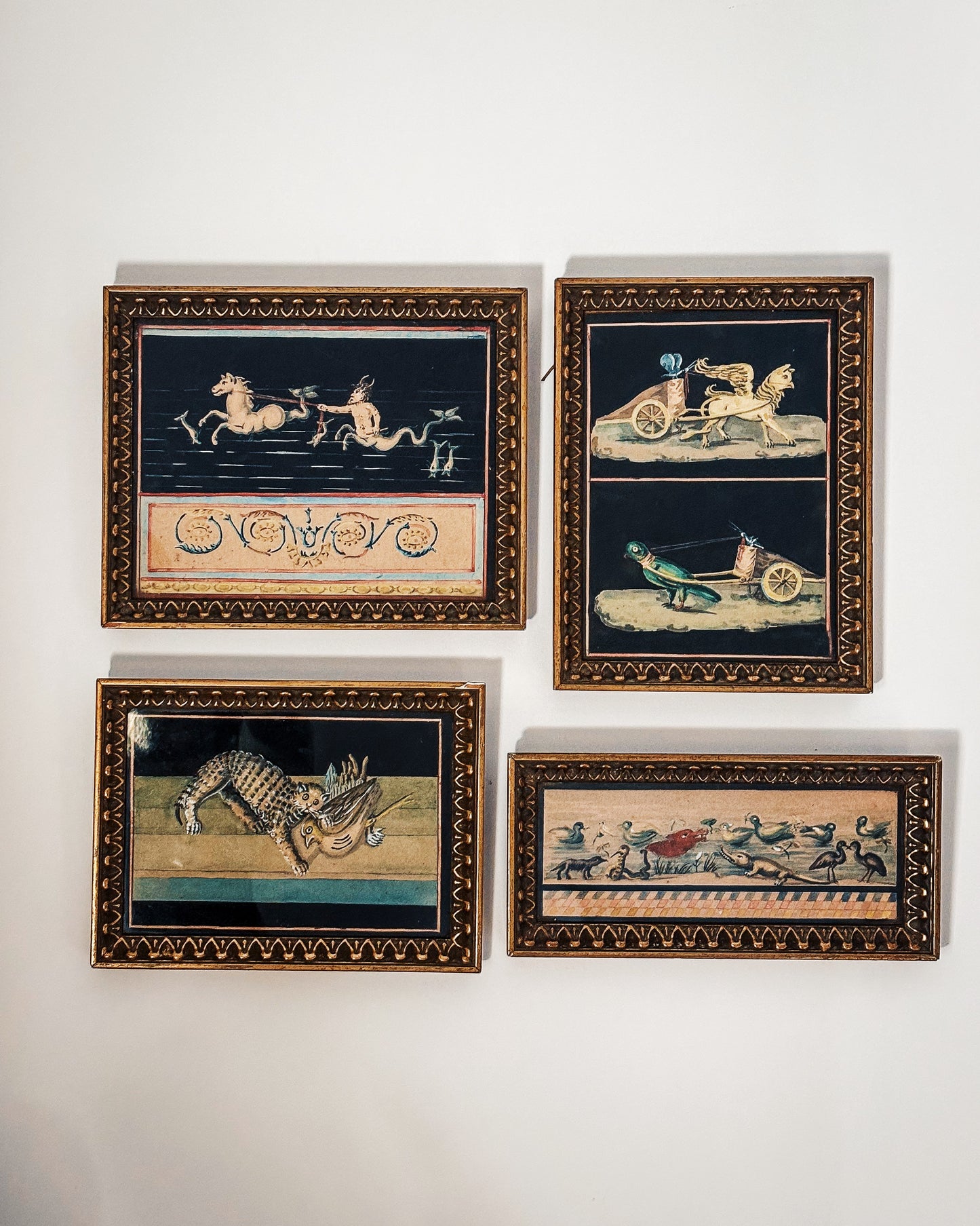 A Suite of Four Neo-Pompeian Watercolours (Italian, mid-19th c.)