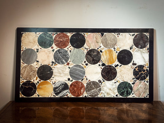 Italian specimen marble and terrazzo table top
