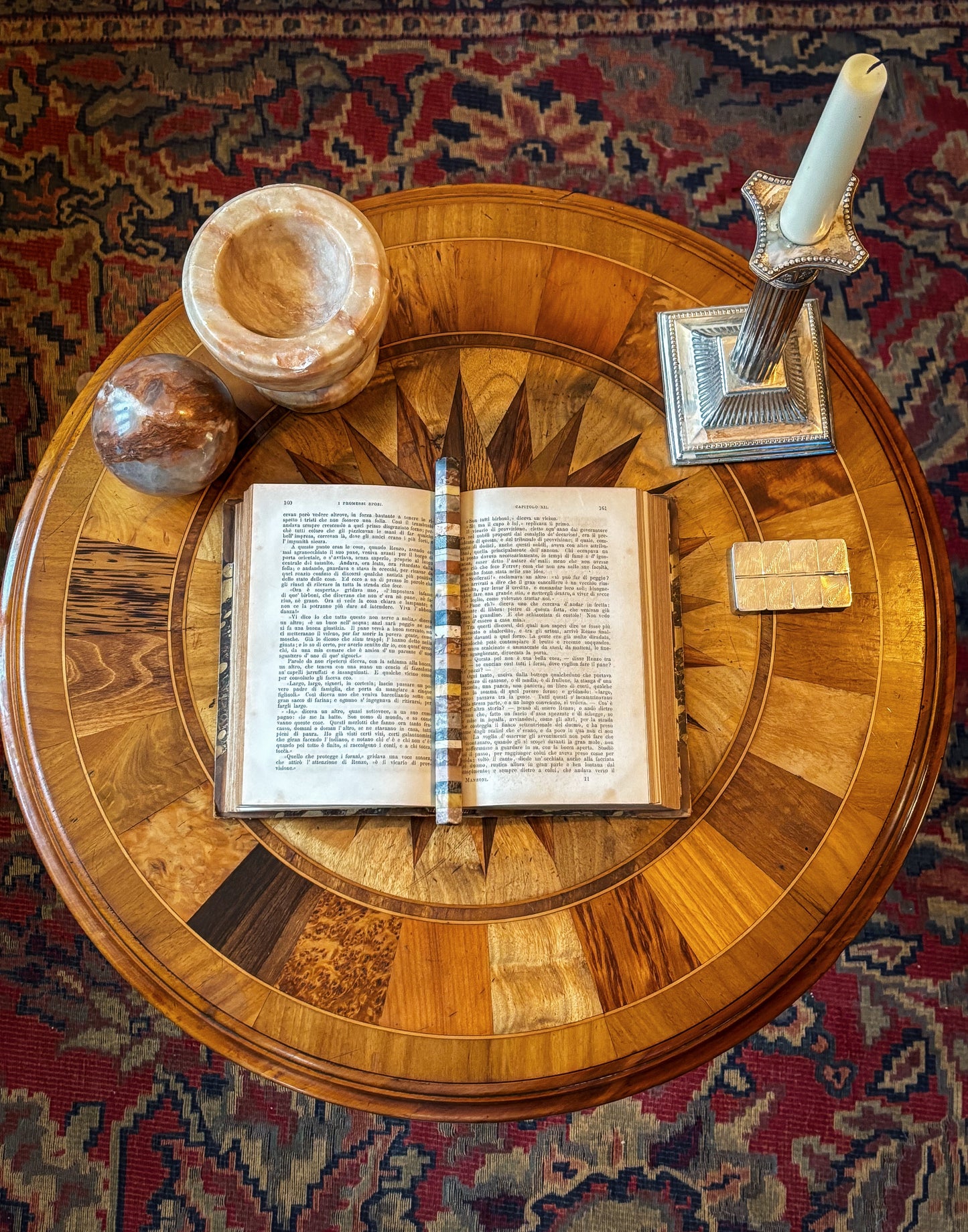 Fine Continental Specimen Wood Marquetry Tripod Table c1820s