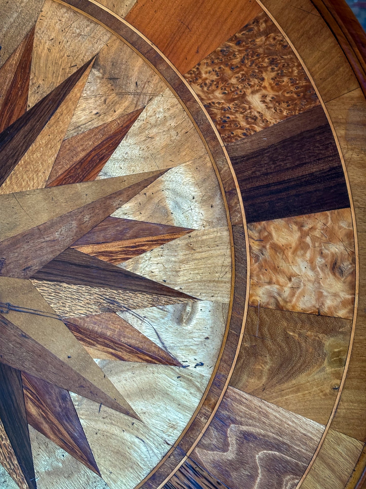 Fine Continental Specimen Wood Marquetry Tripod Table c1820s