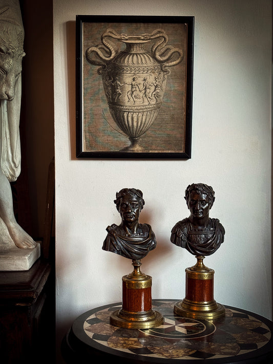 A 19th Century Pair of Grand Tour Bronze Busts