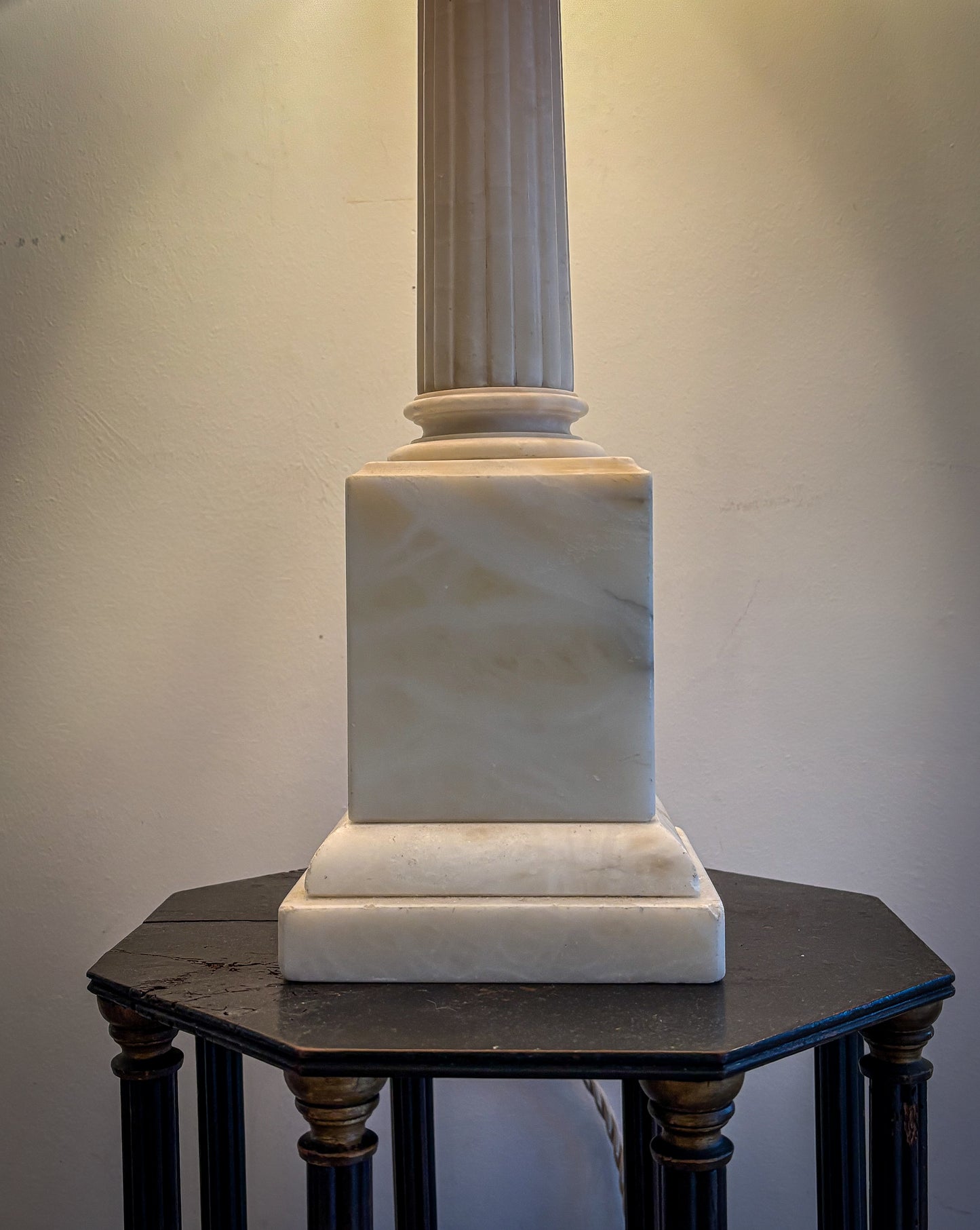 Large Neoclassical Alabaster Table Lamp
