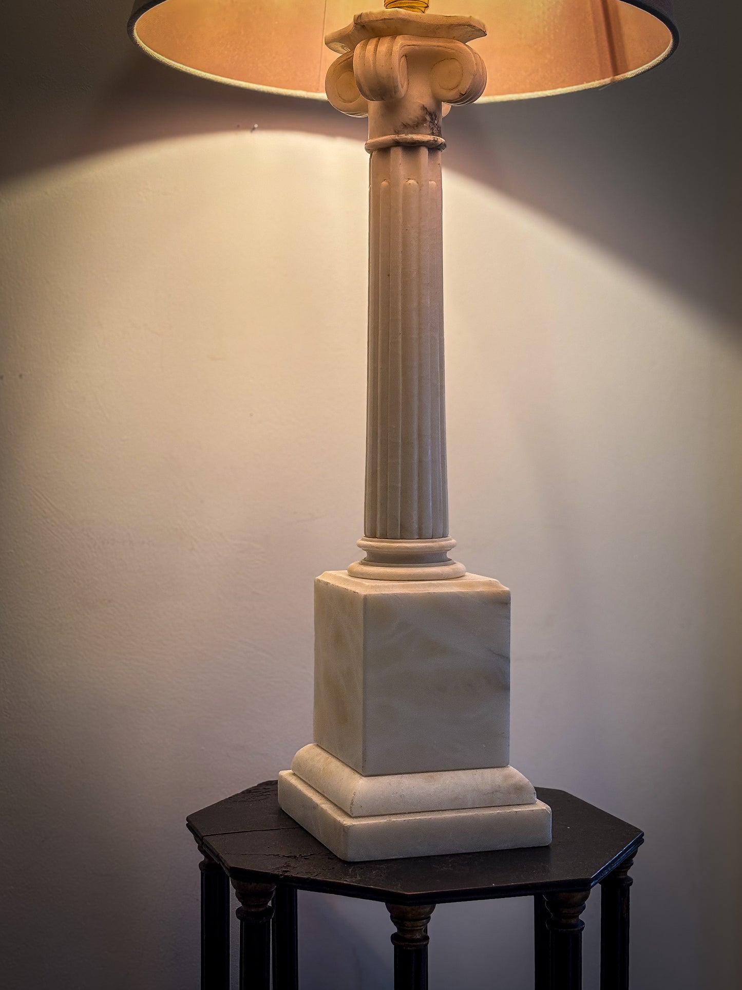 Large Neoclassical Alabaster Table Lamp