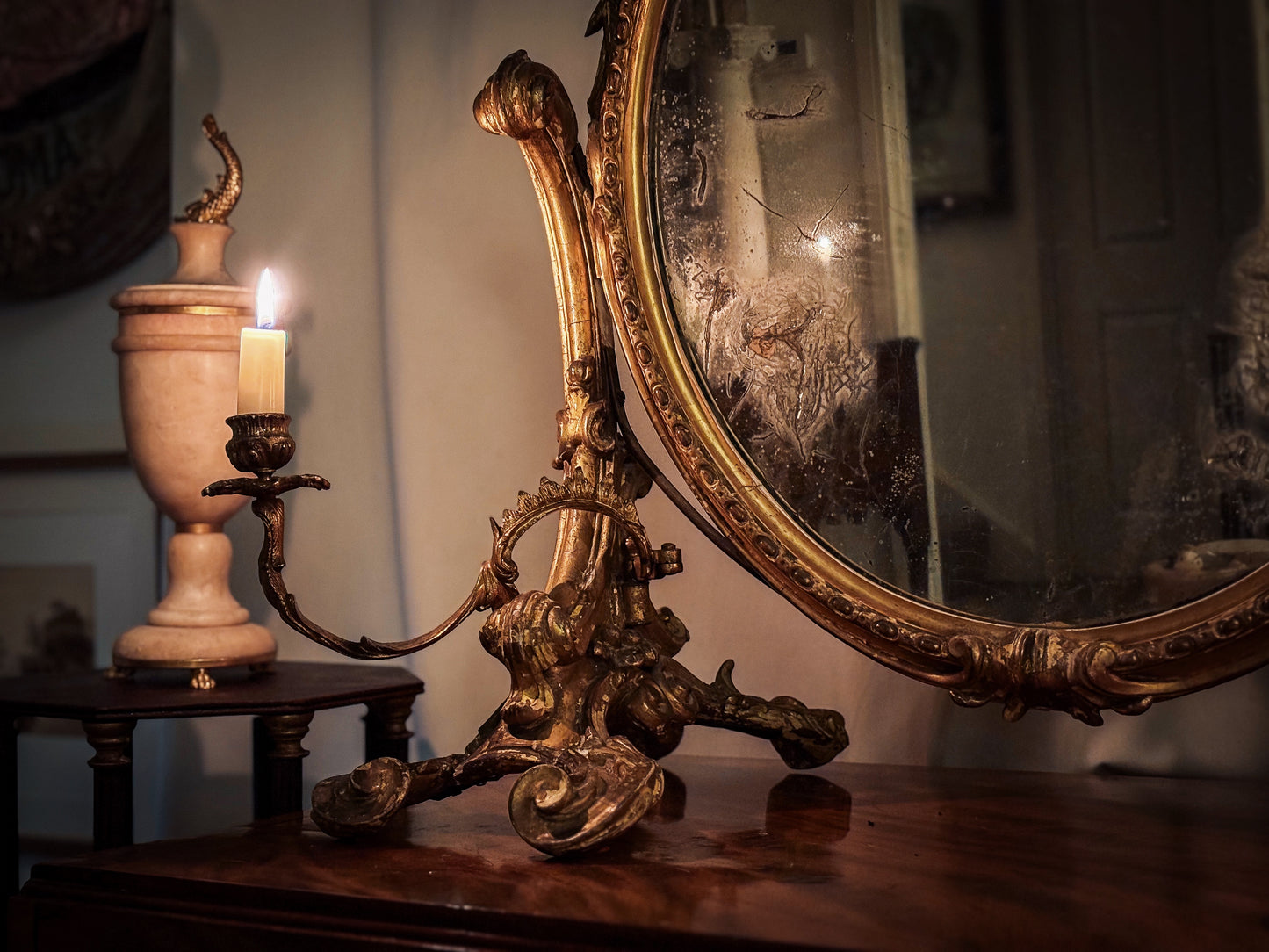 Rococo Revival table girandole mirror