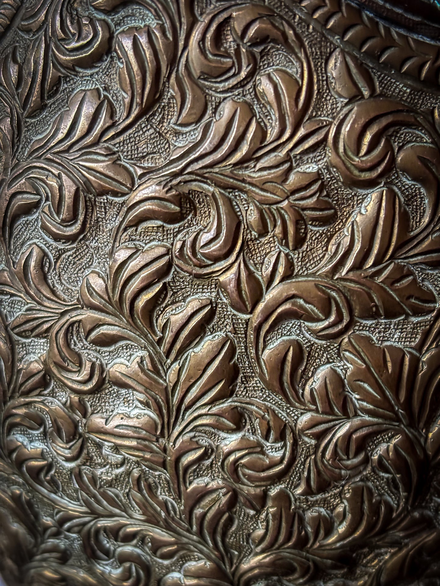 Indian repoussé brass vases