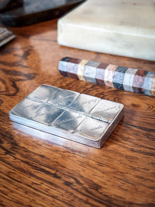 Italian Sterling Silver Seven-Day Pill Box, Florence, post-1934