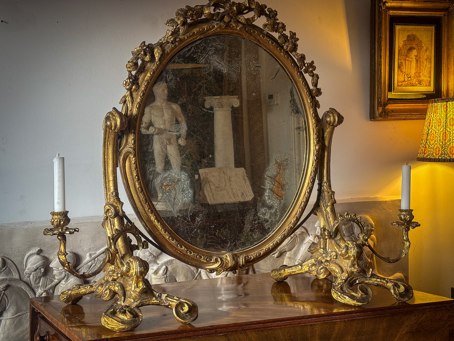 Rococo Revival table girandole mirror