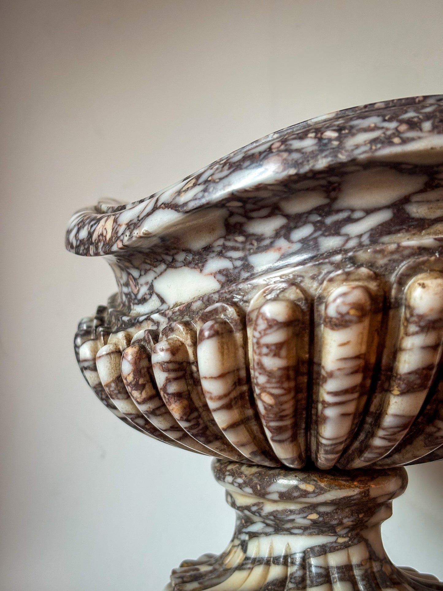 An Important Grand Tour Urn in Breccia di Sciro Marble