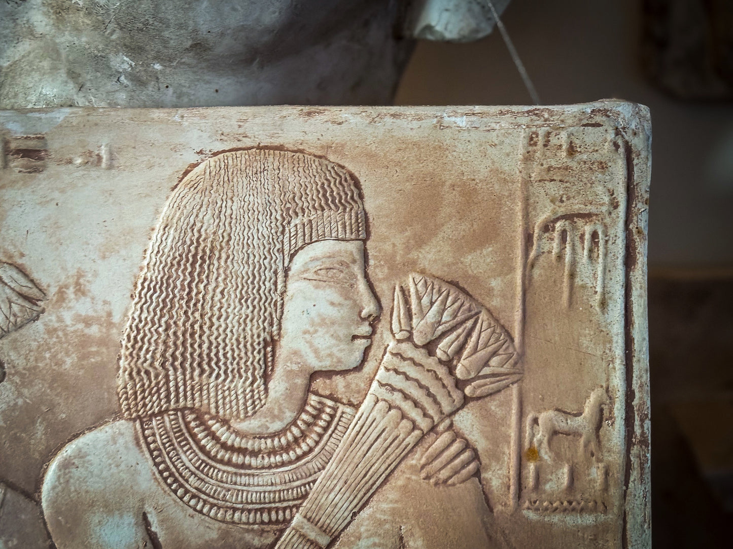 Egyptian Revival Plaster Relief of Ramose and Merit-Ptah