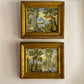 A Pair of 18th Century Castelli Maiolica Capriccio Landscapes