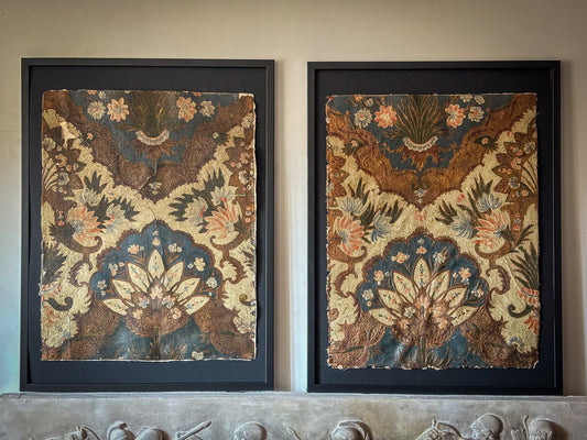 A Pair of 17th Century Baroque Gilt-Leather Wall Panels Cuir de Cordoue