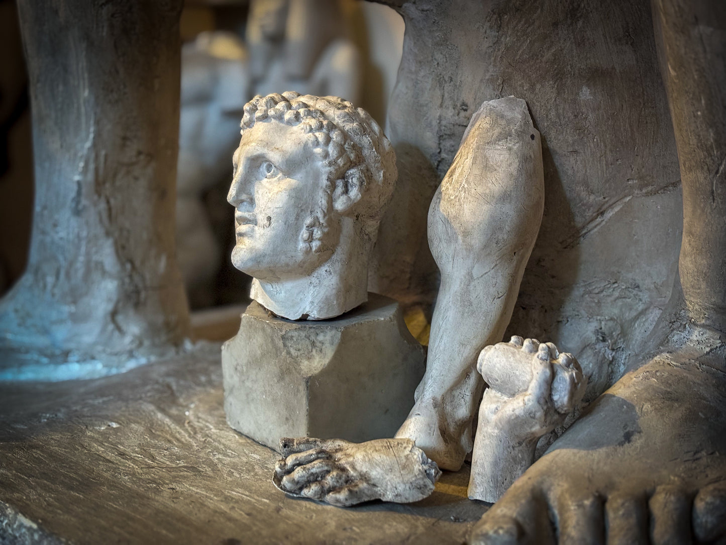 A Collection of Plaster Fragments after the Capitoline Hercules