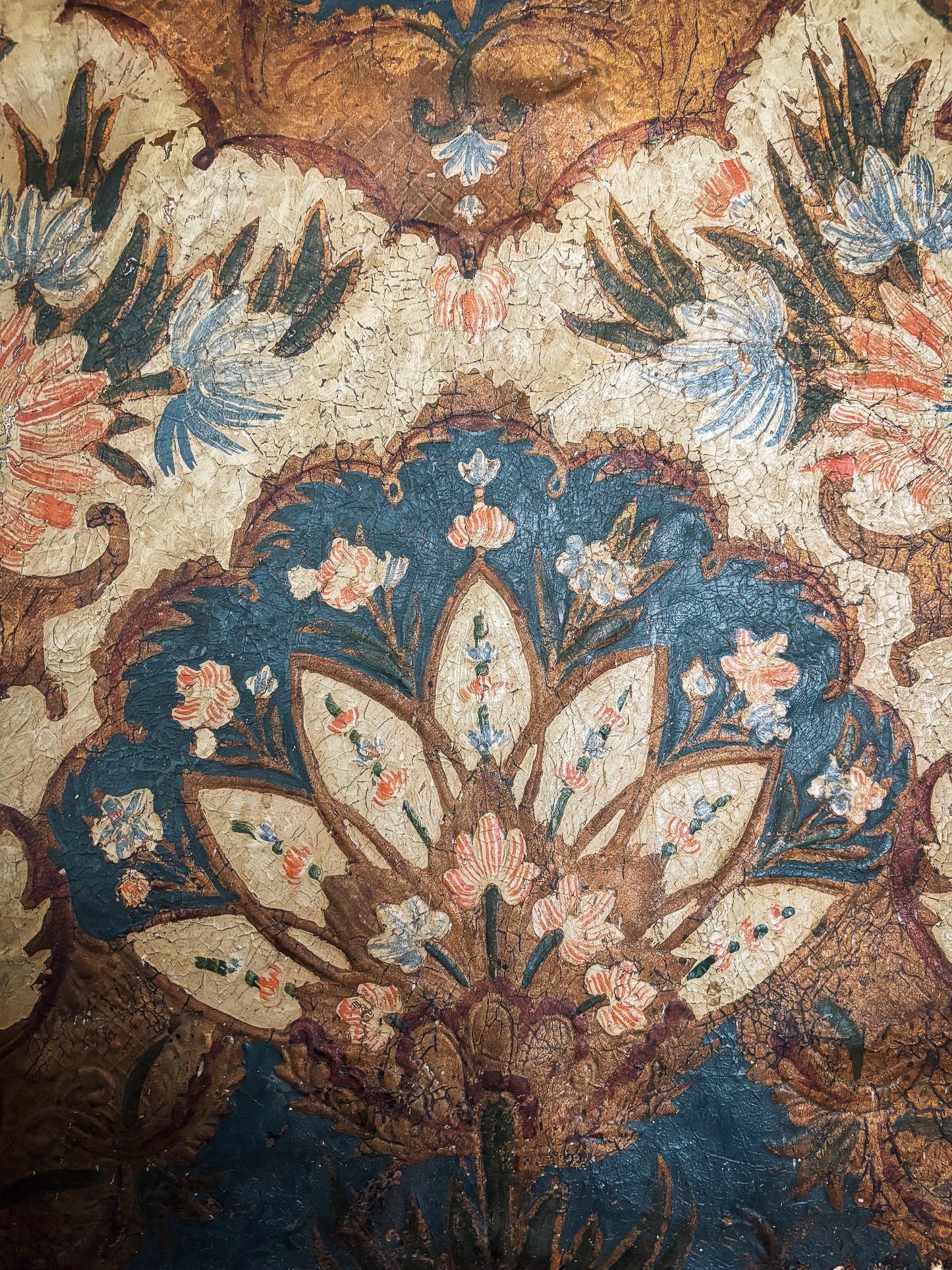 A Pair of 17th Century Baroque Gilt-Leather Wall Panels Cuir de Cordoue