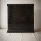19th-century Aesthetic Movement ebonised bank of sixteen drawers