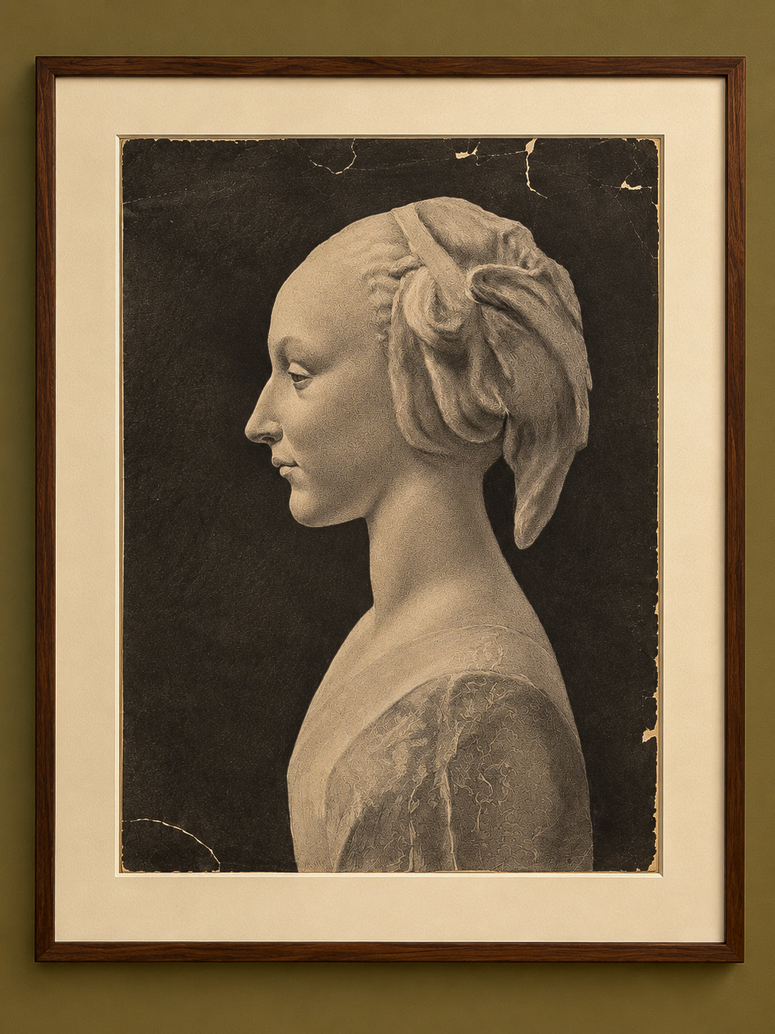 A Pair of Monumental Academic Drawings of Demosthenes and La Belle Florentine, circa 1880