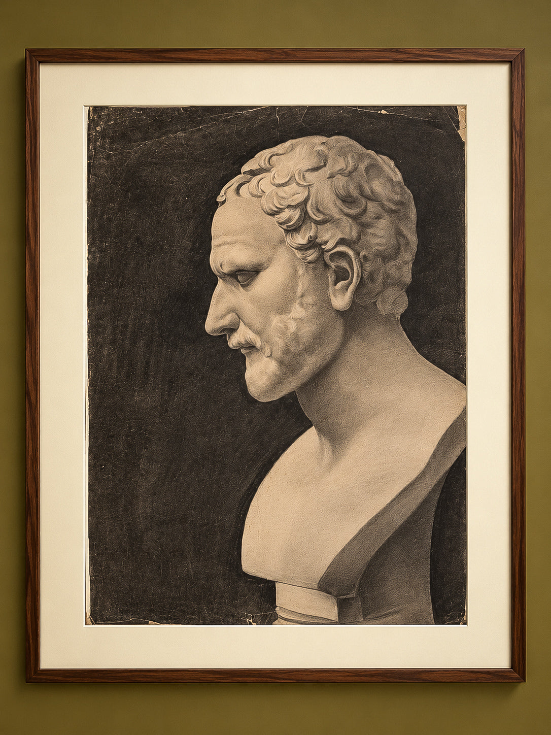 A Pair of Monumental Academic Drawings of Demosthenes and La Belle Florentine, circa 1880