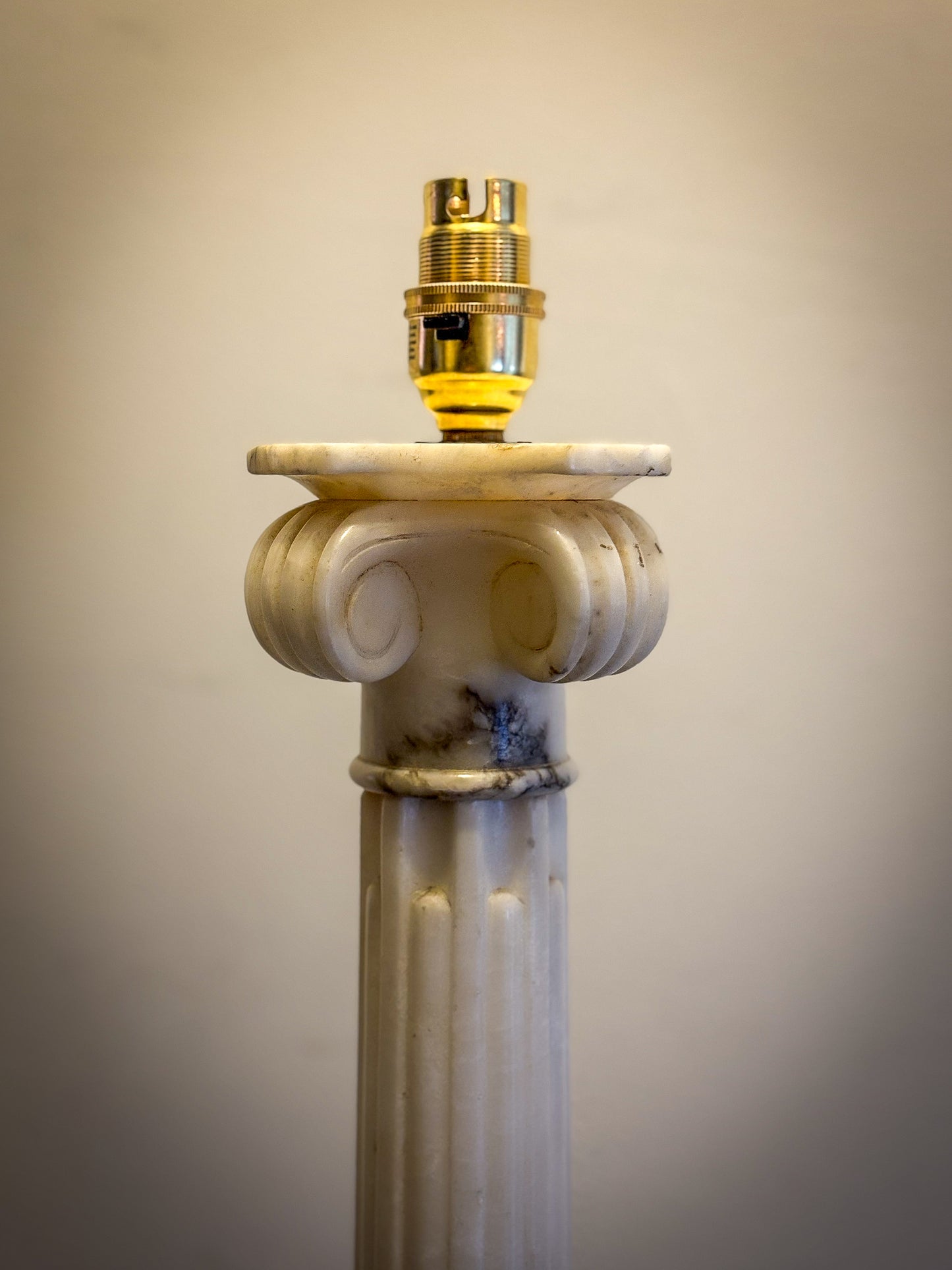 Large Neoclassical Alabaster Table Lamp