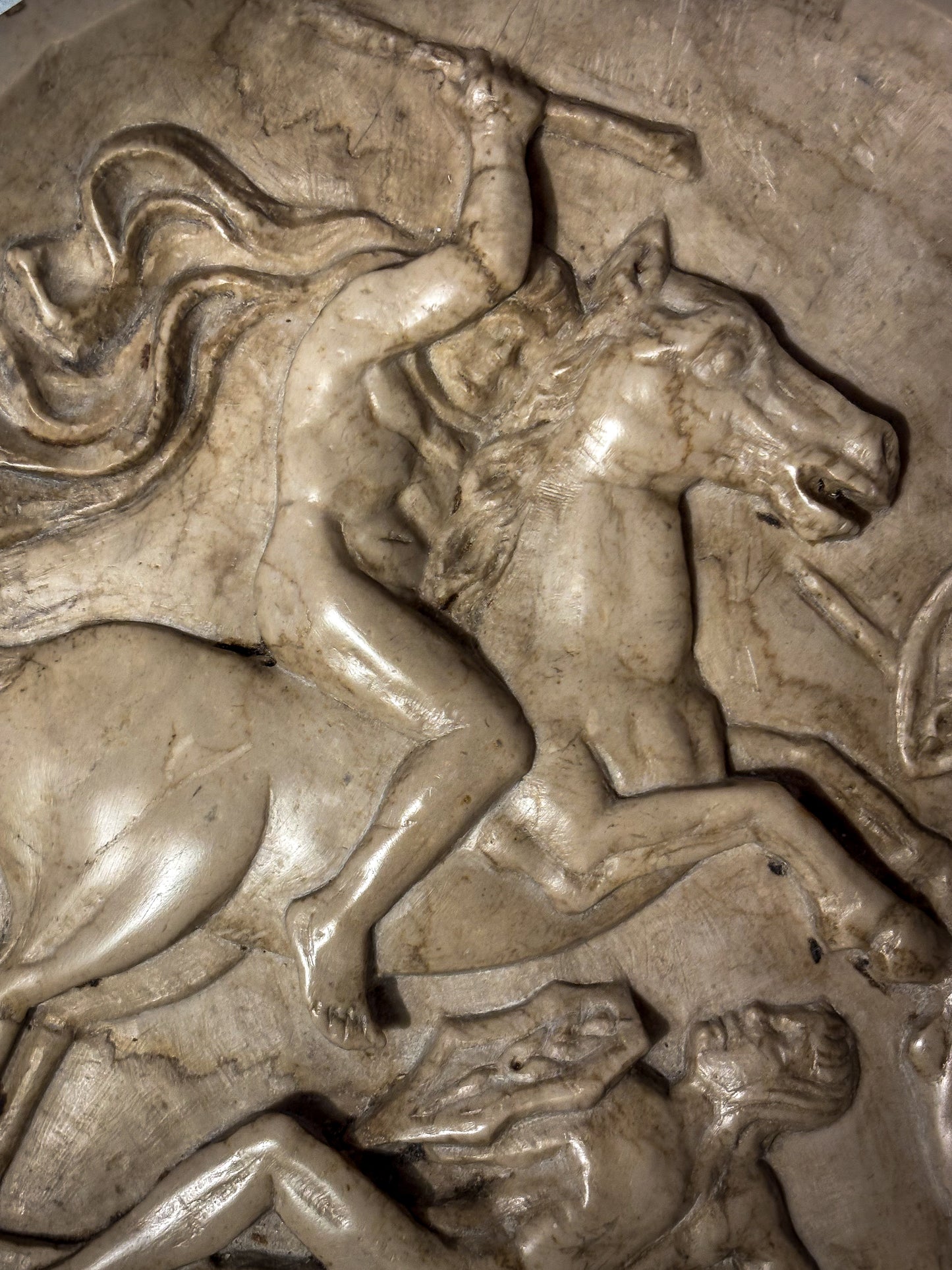 Italian Grand Tour Marble Relief Tondo after Gasparo Cairano