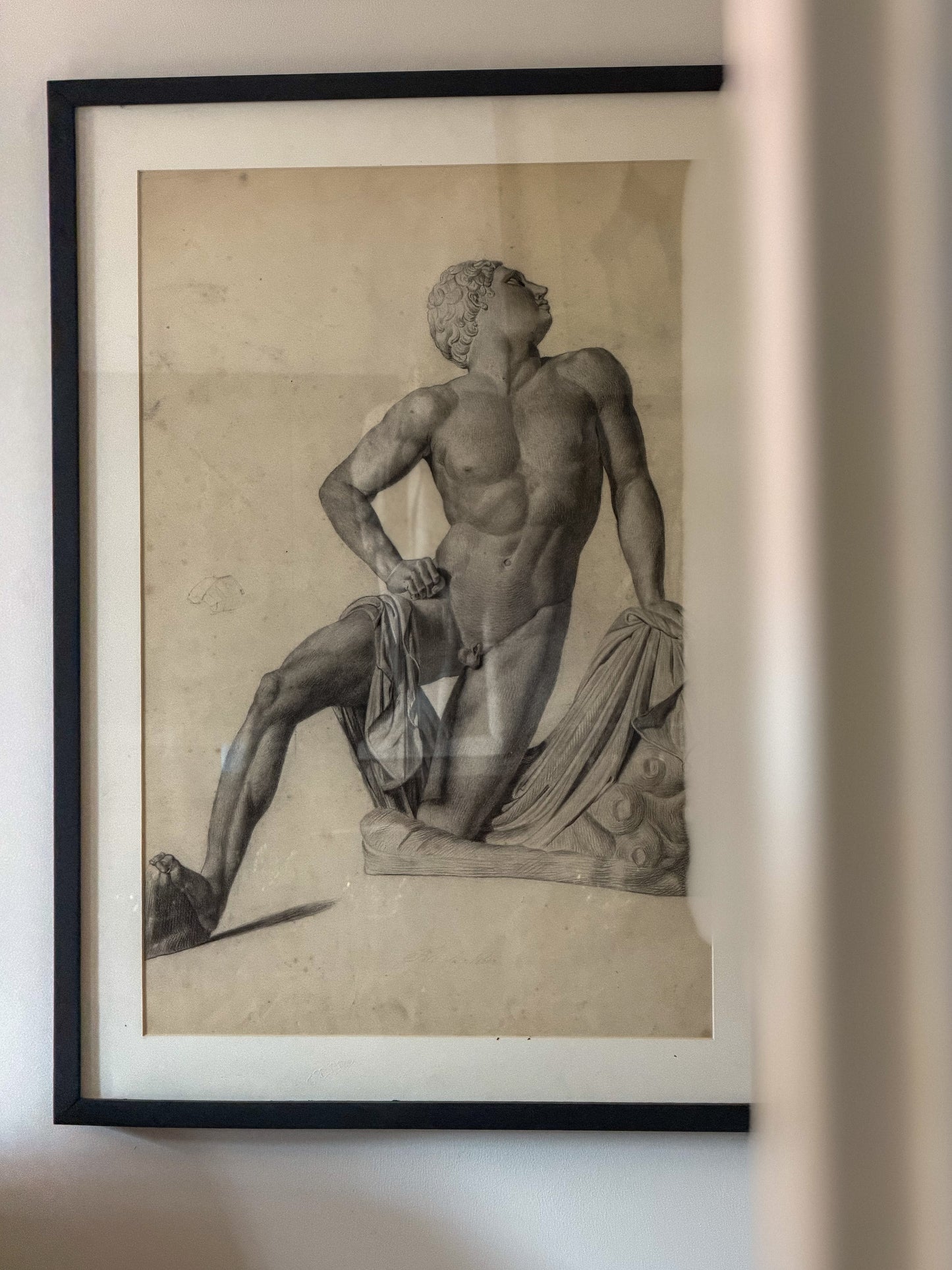 19th Century Academic Drawing of a Niobid