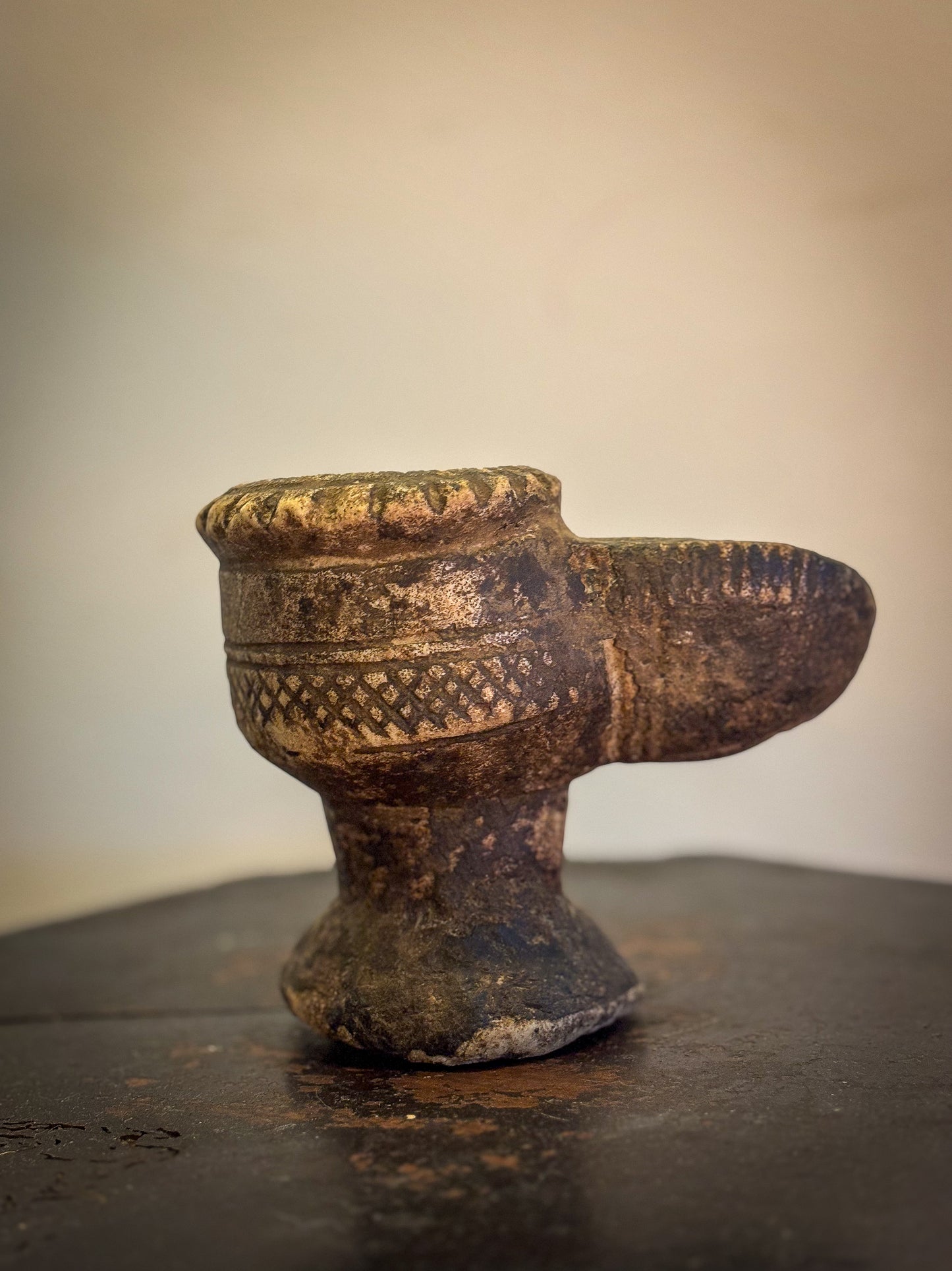 Medieval Islamic Steatite Oil Lamp c1300-1400