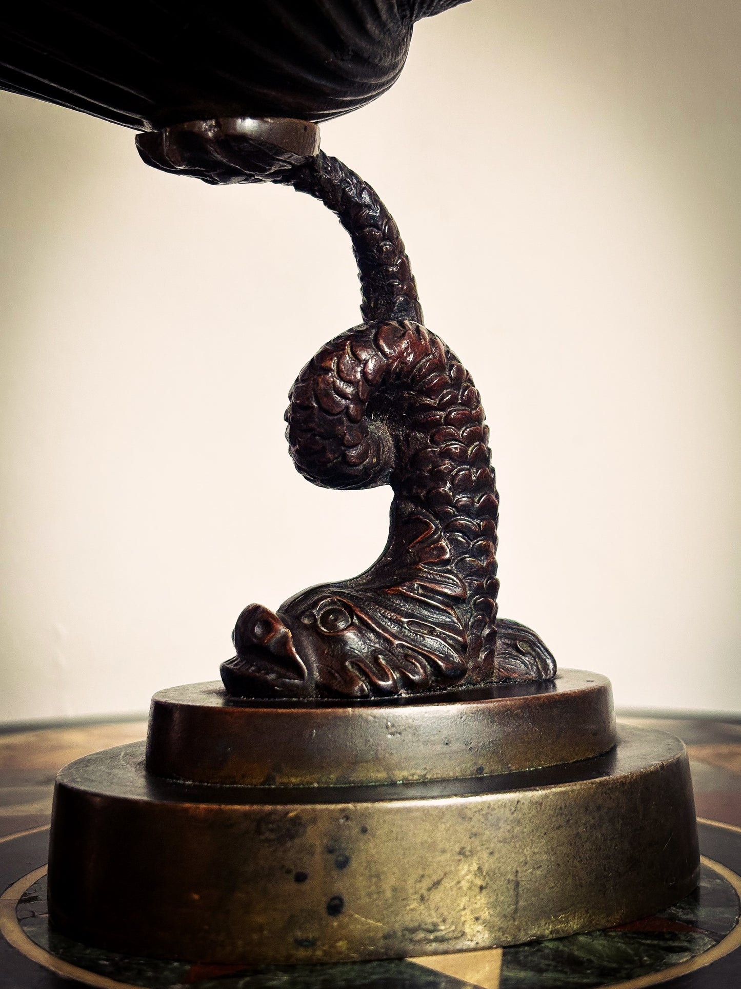 Grand Tour Bronze ‘Dolphin & Shell’ Candlestick
