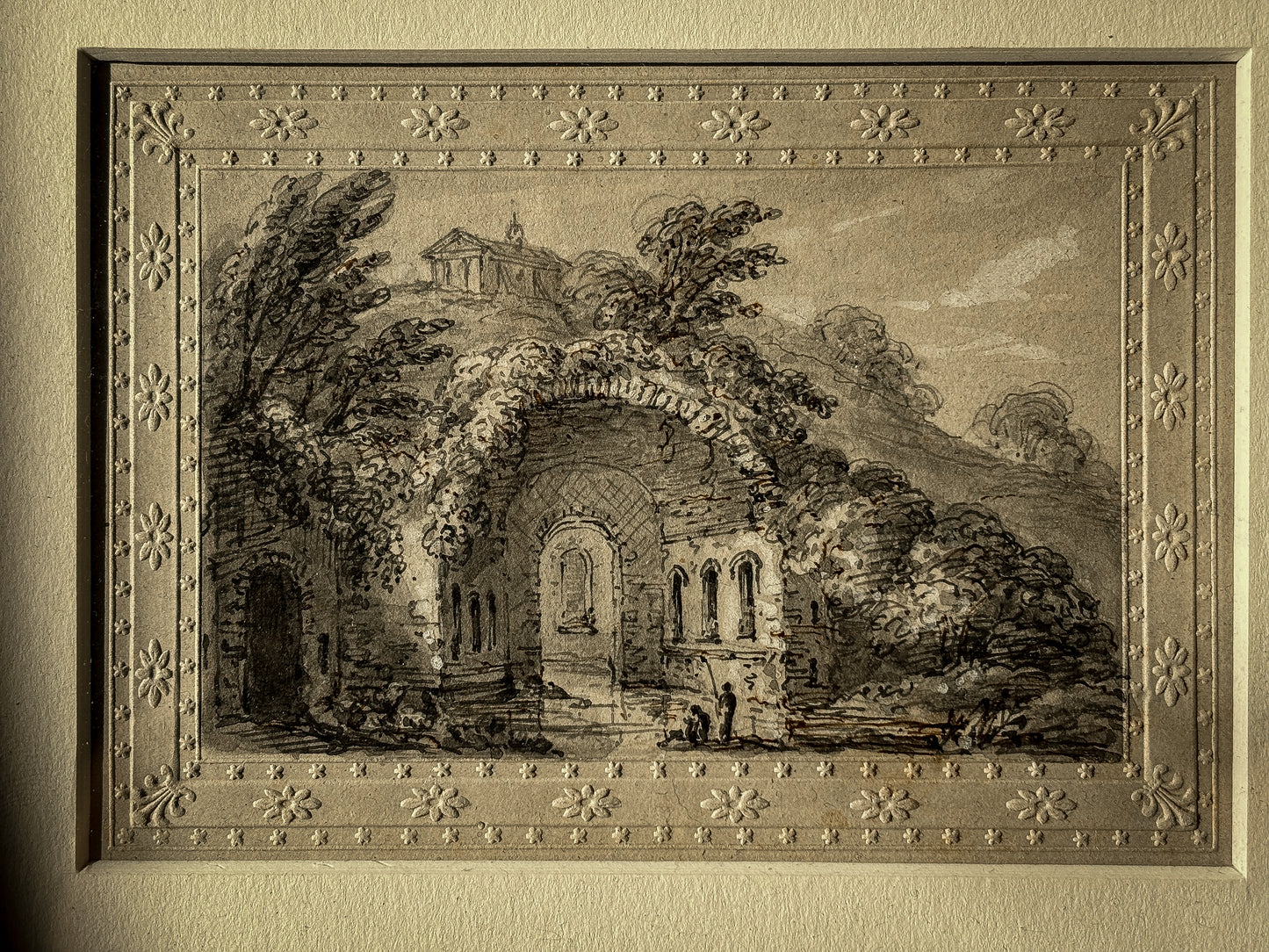 James Merigot (1760–1824)
Temple of Concord, Rome; and Fountain of the Nymph Egeria, Rome