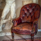 A fine William IV Period English Leather Library Armchair