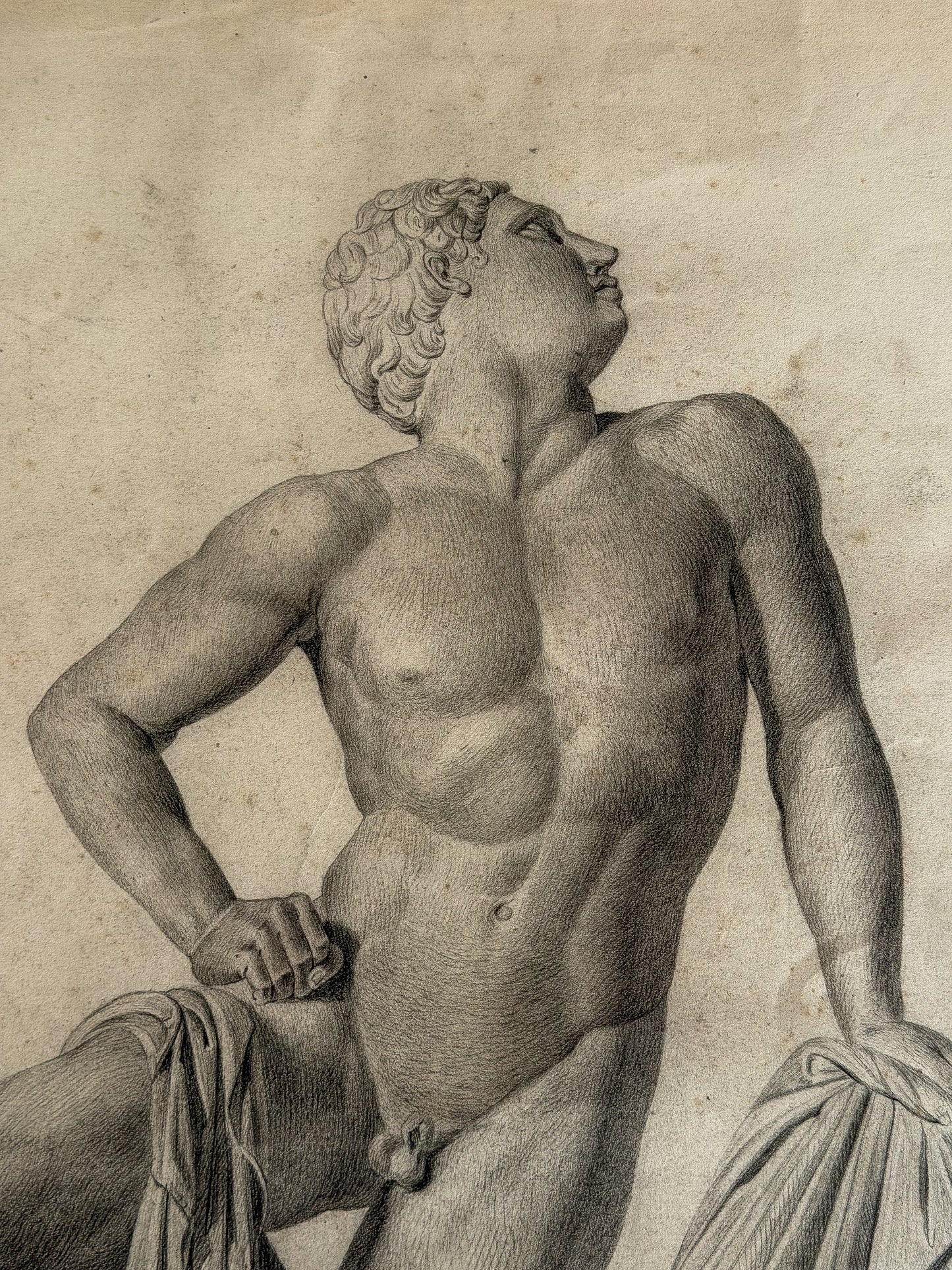 19th Century Academic Drawing of a Niobid
