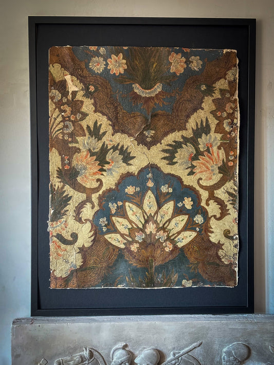 A Pair of 17th Century Baroque Gilt-Leather Wall Panels Cuir de Cordoue