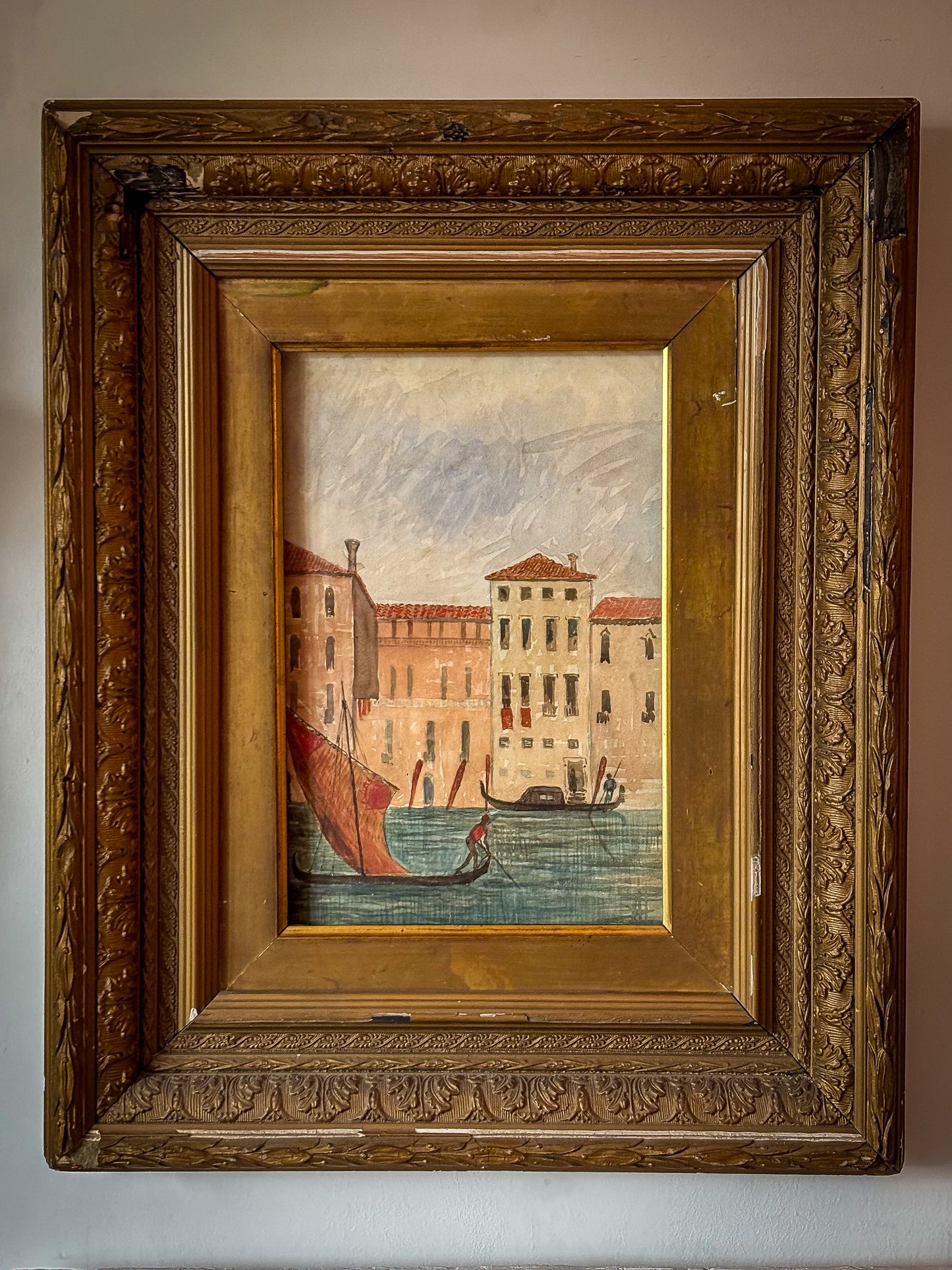 George Sherwood Hunter (1846–1919) Venice – Canal Scene with Gondola