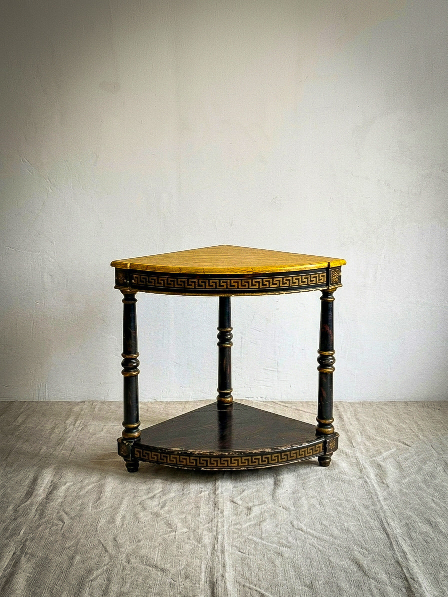 A 19th century English corner tier table