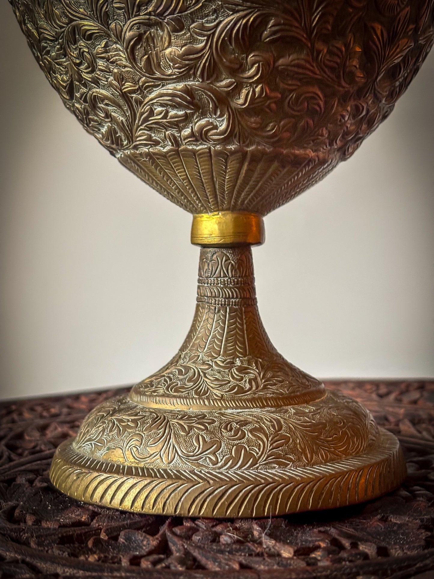 Indian repoussé brass vases