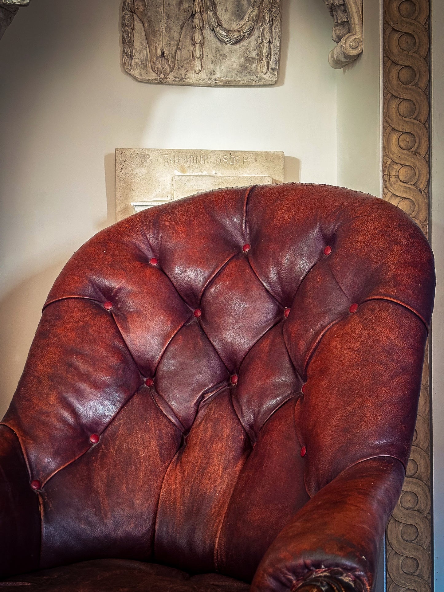 A fine William IV Period English Leather Library Armchair