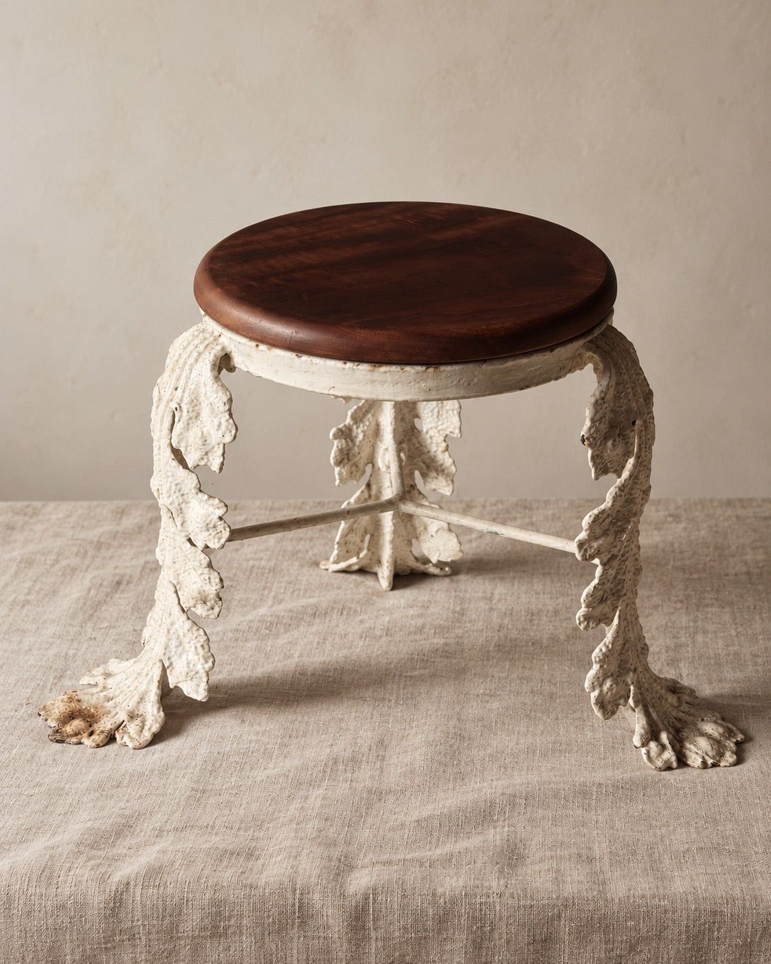 A Victorian Cast-Iron Acanthus-Leaf Tripod Table or Stool c1860
