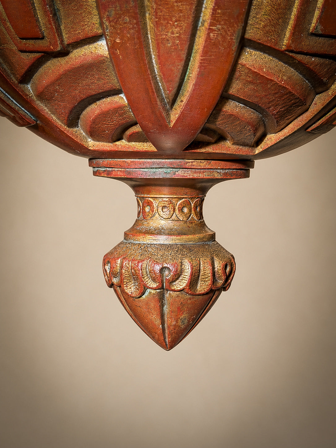 A Substantial Neoclassical Revival Patinated and Gilt Bronze Hanging Brazier