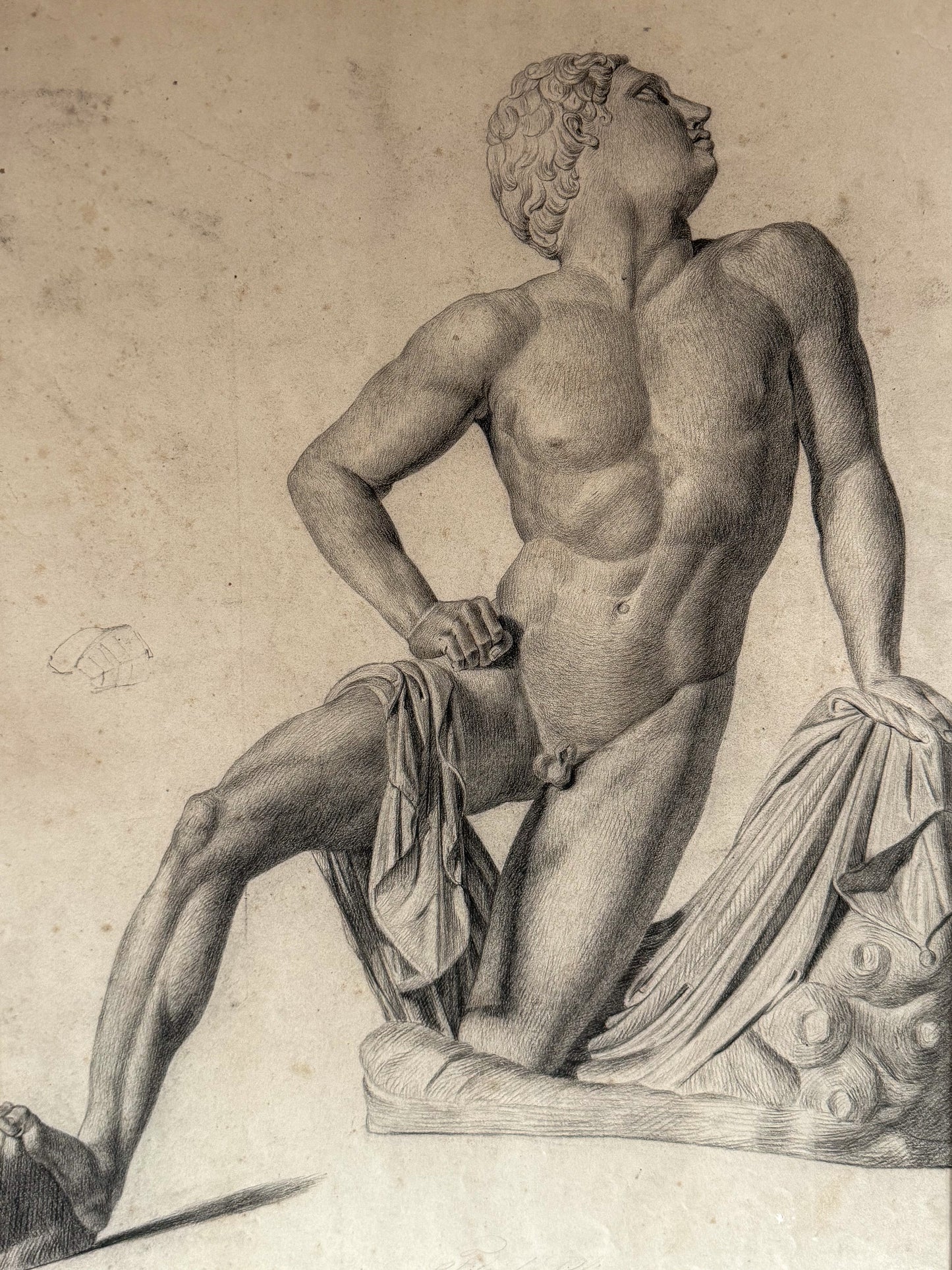19th Century Academic Drawing of a Niobid