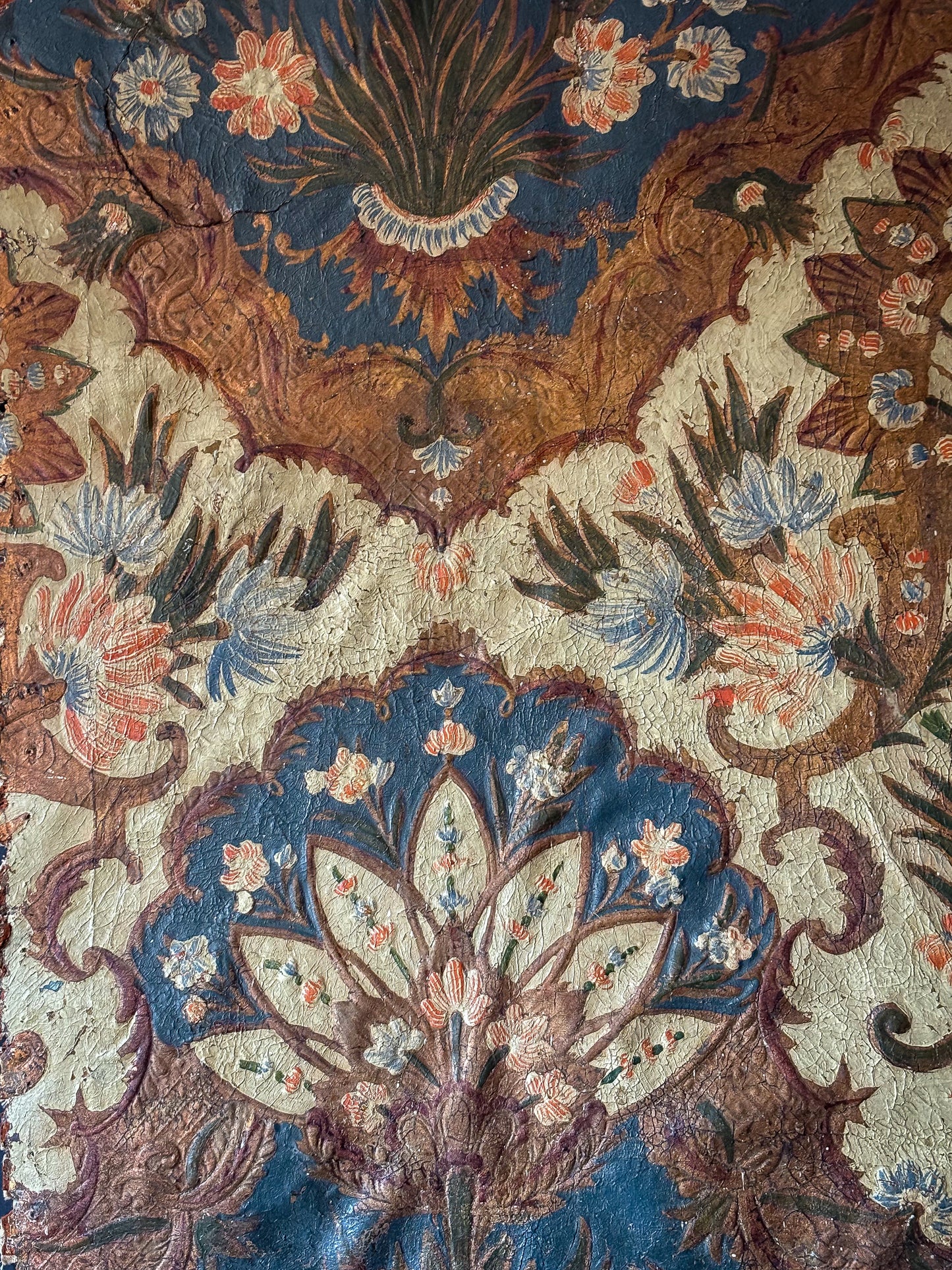 A Pair of 17th Century Baroque Gilt-Leather Wall Panels Cuir de Cordoue