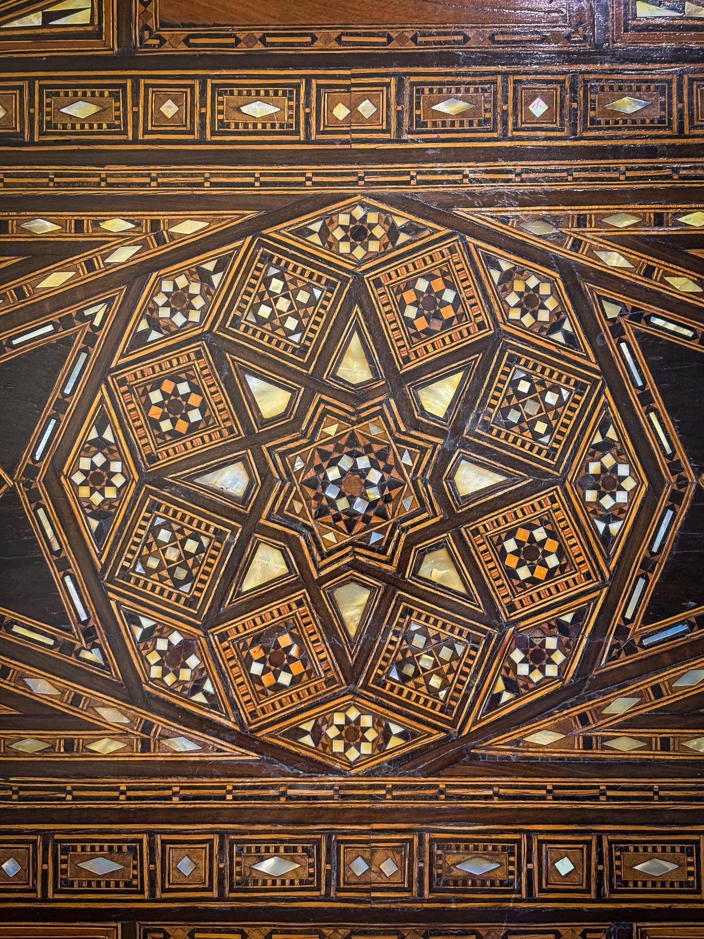 Fine Syrian Mother-of-Pearl Marquetry Games Table