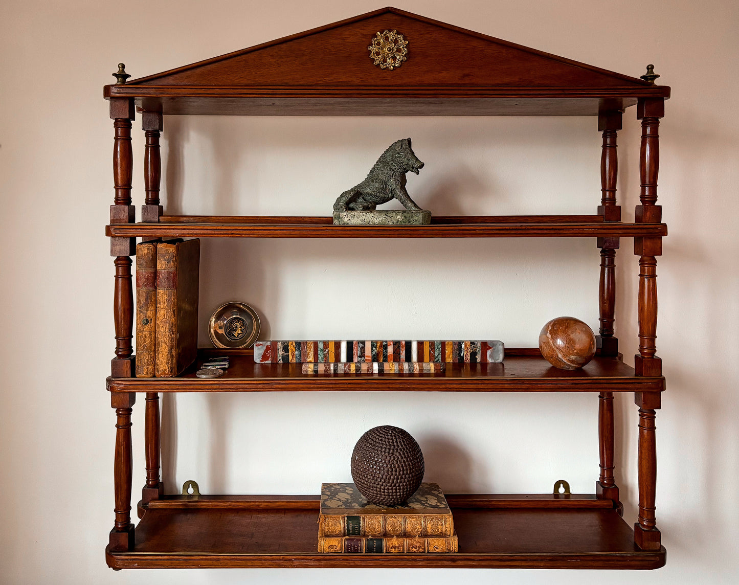 19th Century Mahogany Campaign Shelves