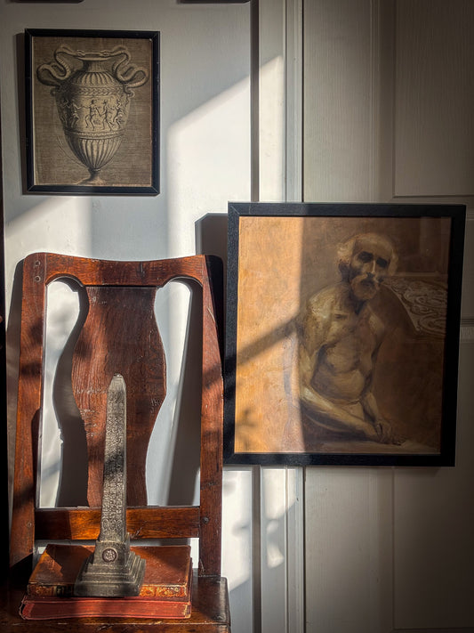 A 19th Century Academic Oil on Paper of an elderly man