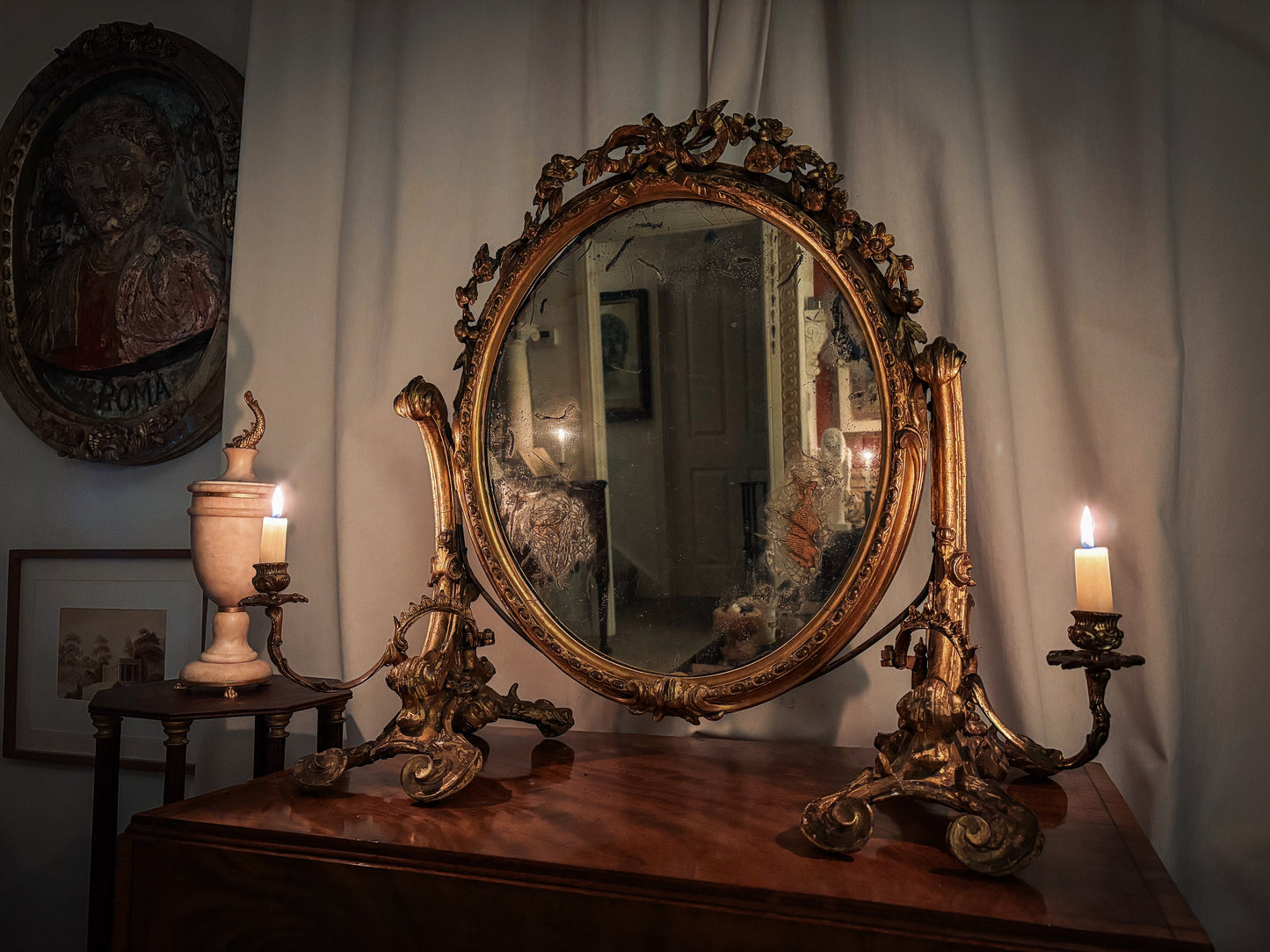 Rococo Revival table girandole mirror
