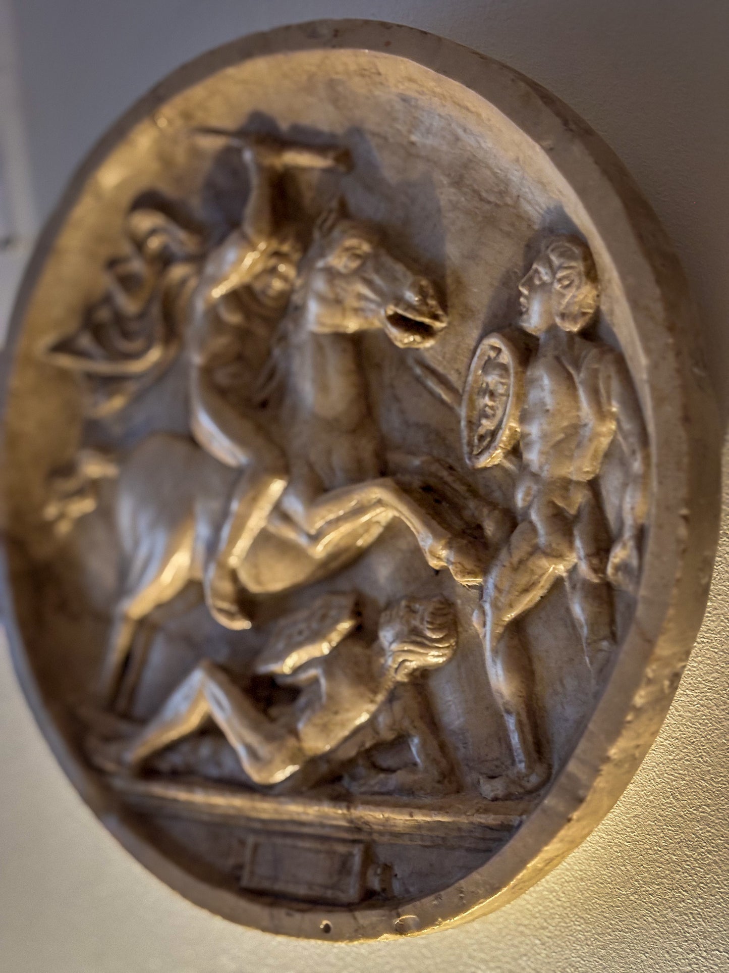 Italian Grand Tour Marble Relief Tondo after Gasparo Cairano