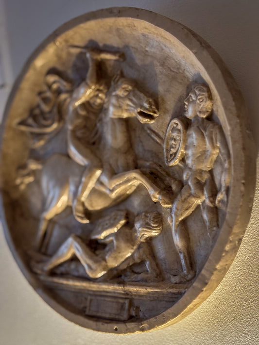 Italian Grand Tour Marble Relief Tondo after Gasparo Cairano