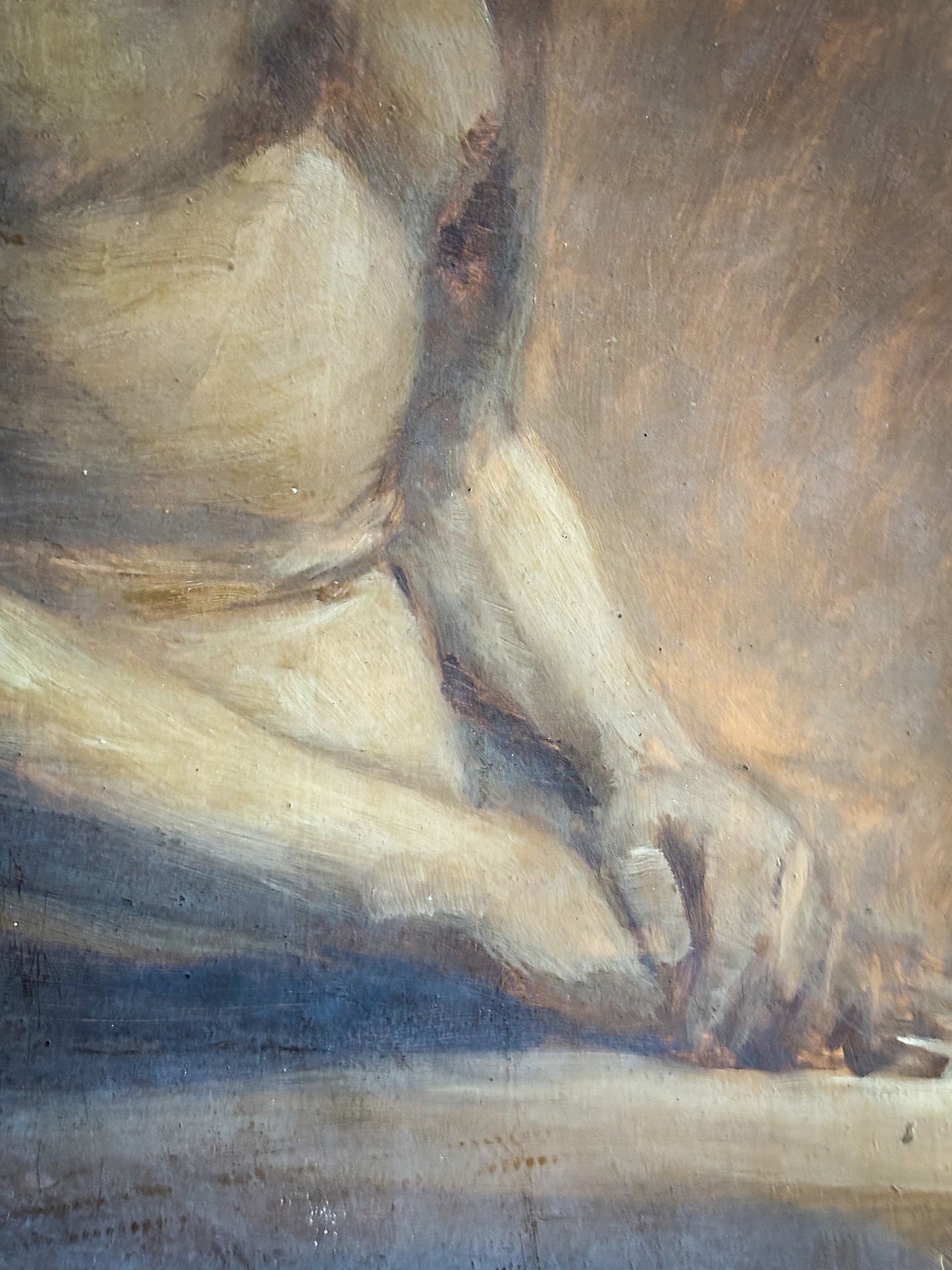 A 19th Century Academic Oil on Paper of an elderly man